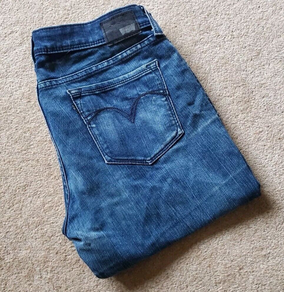 Womens Levis Jeans Demi Curve Skinny W 30 L 32 Blue Denim Red Tab C1
