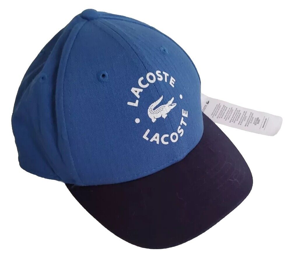 LACOSTE Baseball Cap Hat Unisex Kids Boys Girls Ages 6 To 9 Blue Rrp Save The Robot