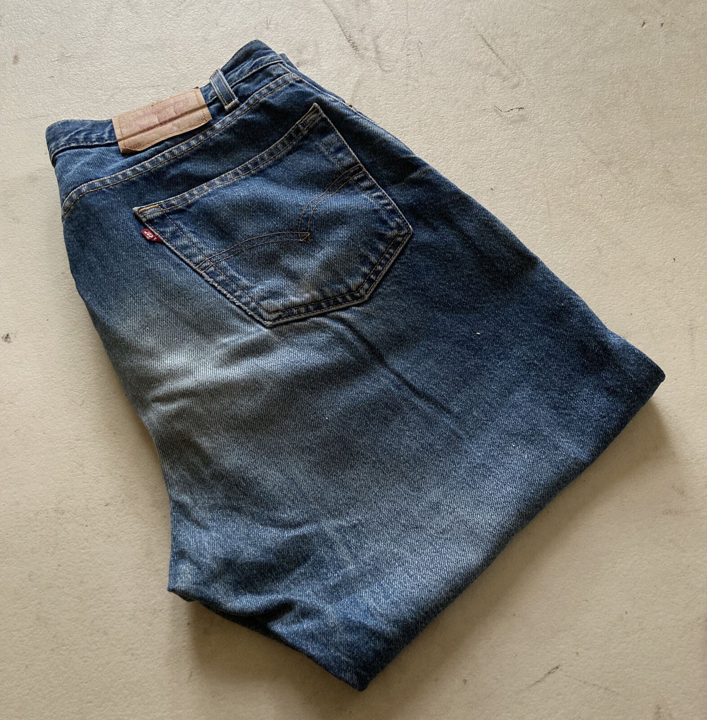LEVIS 505 Jeans Mens W 36 L 32 Regular Fit Blue Denim Red Tab Vintage (123)