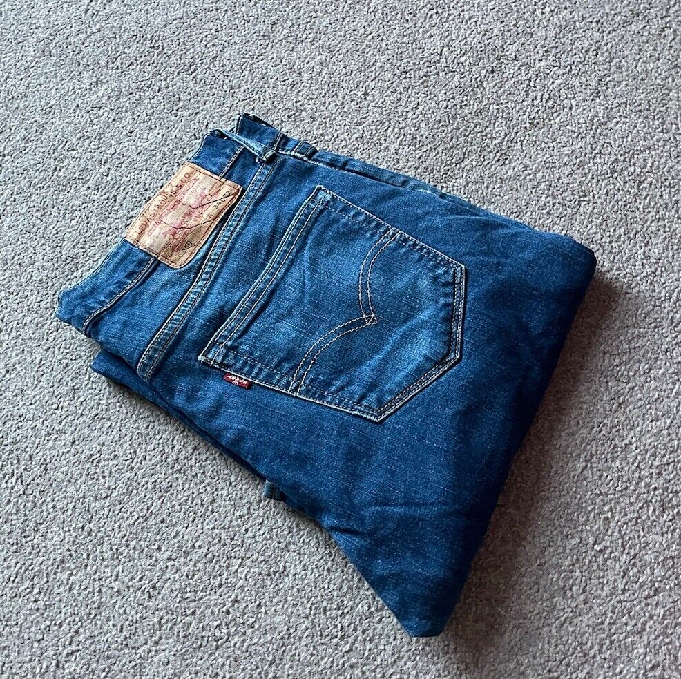 LEVIS 510 JEANS Mens W 34 L 32 vintage blue denim red tab regular fit A129