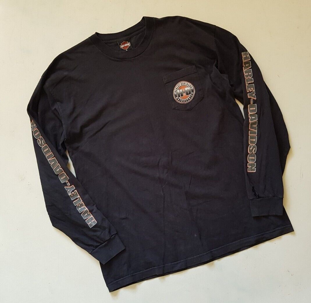 HARLEY DAVIDSON Tshirt Mens XL Black Vintage 90s Orlando Florida