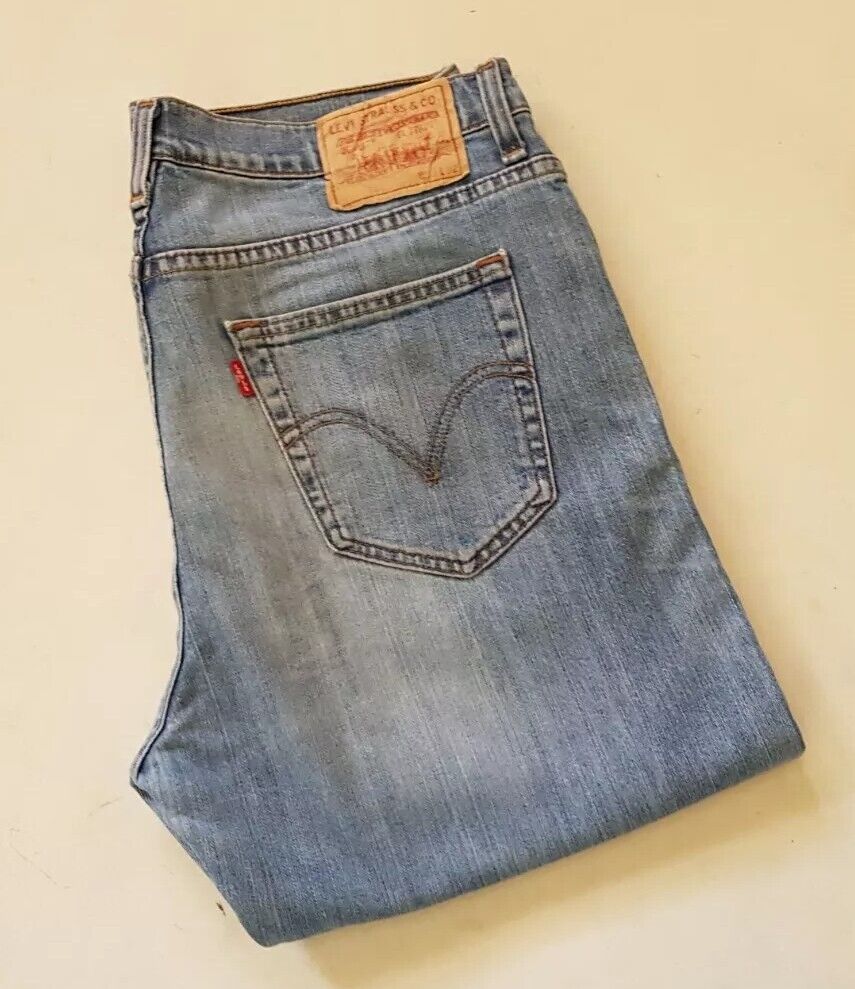 LEVIS 752 Jeans Mens W 33 L 32 vintage blue denim red tab regular fit