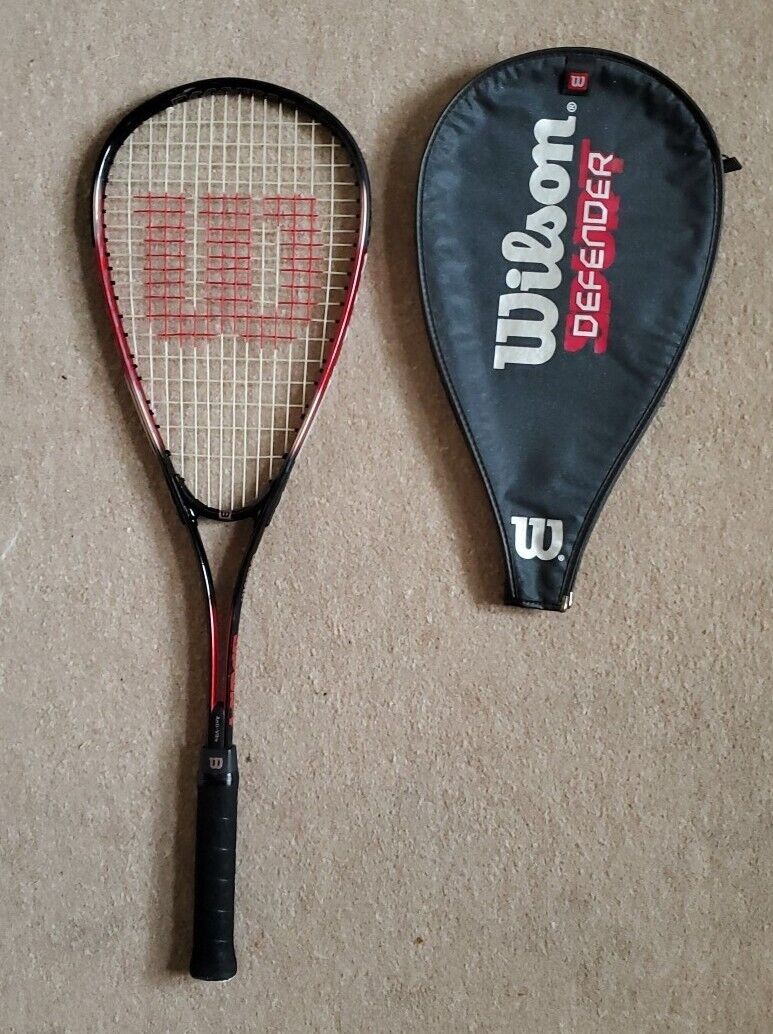 WILSON DEFENDER Squash Racket Anti-Vibe Aerodynamic Red Black With Cover