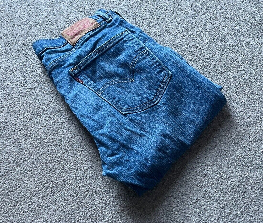 LEVIS 514 JEANS Mens W 36 L 30 vintage blue denim red tab regular fit A74