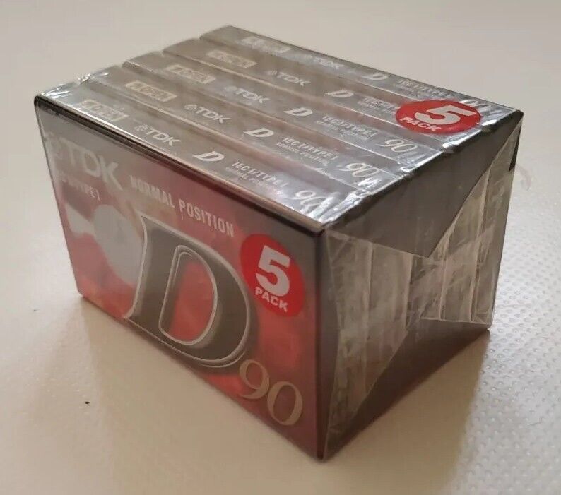 TDK D90 Normal Position Cassette Tapes X 5 Factory Sealed IEC 1 Type 1