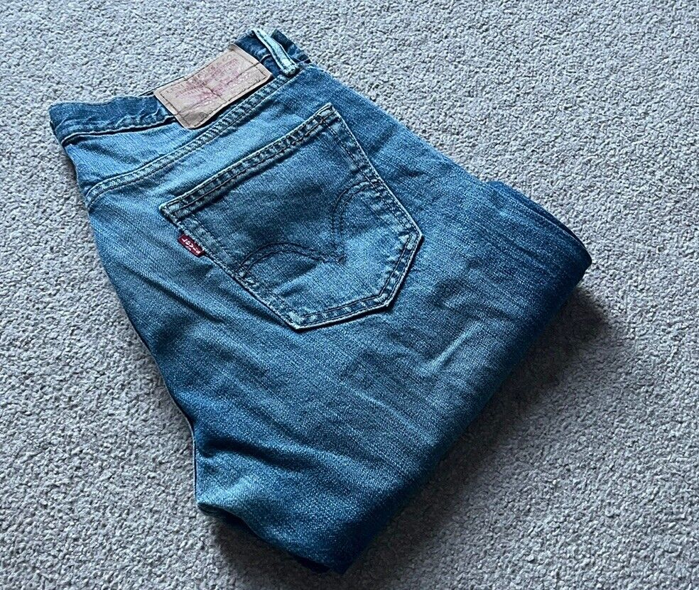 LEVIS 514 JEANS Mens W 32 L 32 vintage blue denim red tab regular fit A73