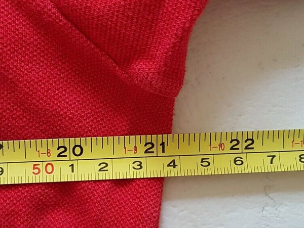 LACOSTE Polo Shirt Mens 5 M Regular Fit London Bus Red Iconic Croc Devanlay