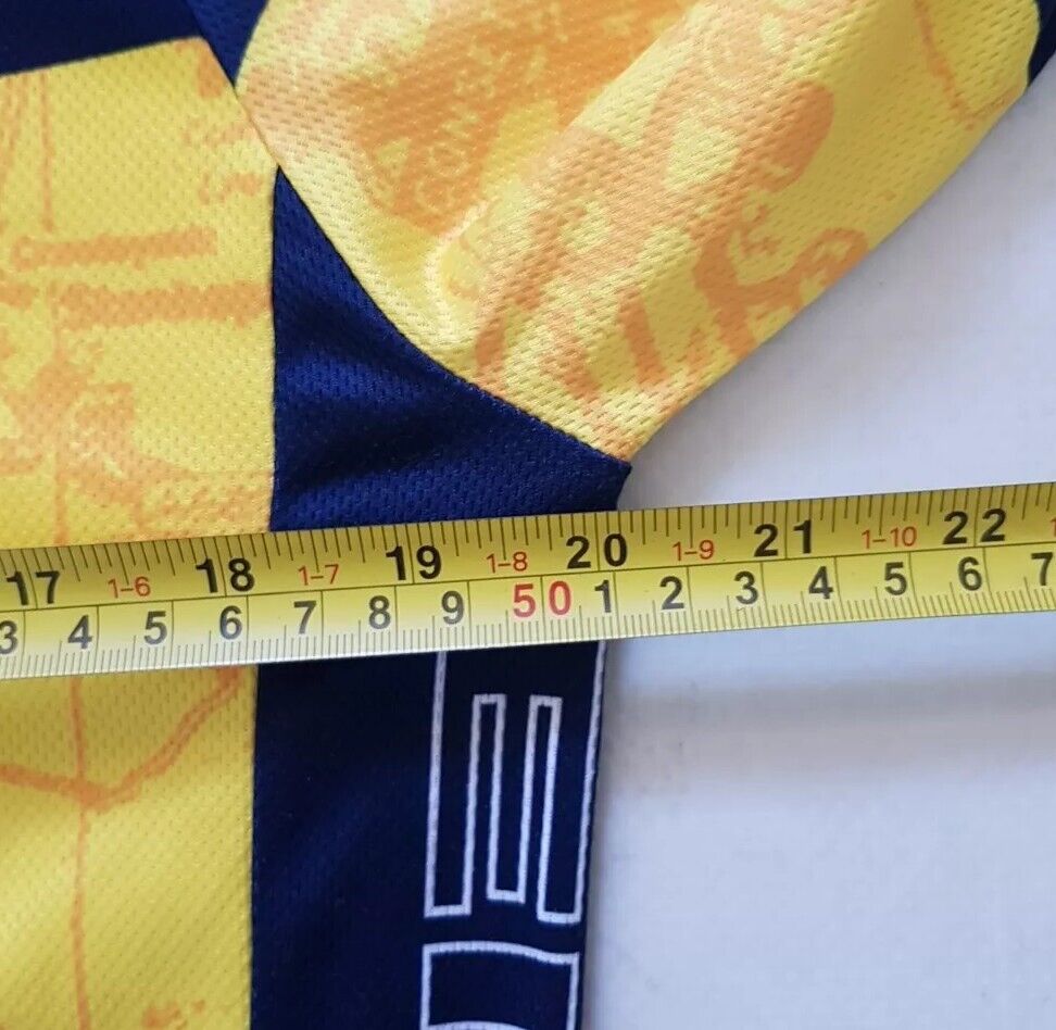 ENDURA Cycling Jersey Shirt Mens M  Marie Curie Pennine Run Blue Yellow Daffodil