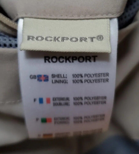 Rockport Harvard Bomber Jacket Mens XL Harrington Beige Waterproof Mesh Lined