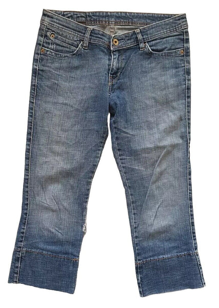 LEVIS Capri Jeans Pants Womens W 30 L 22 Blue Stretch Denim Red Tab