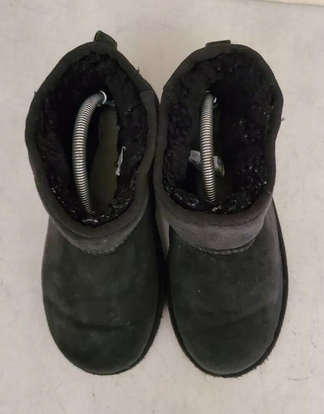 UGG Boots Classic Short Black Suede Shearling Lined Uk 3 Eu 36 Vintage Y2K