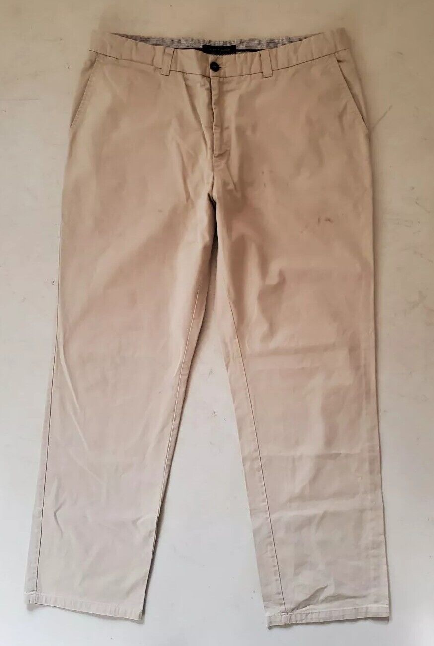 Tommy Hilfiger Chinos Brooklyn Trousers Mens W 38 L 32 Stone Cotton Regular Fit