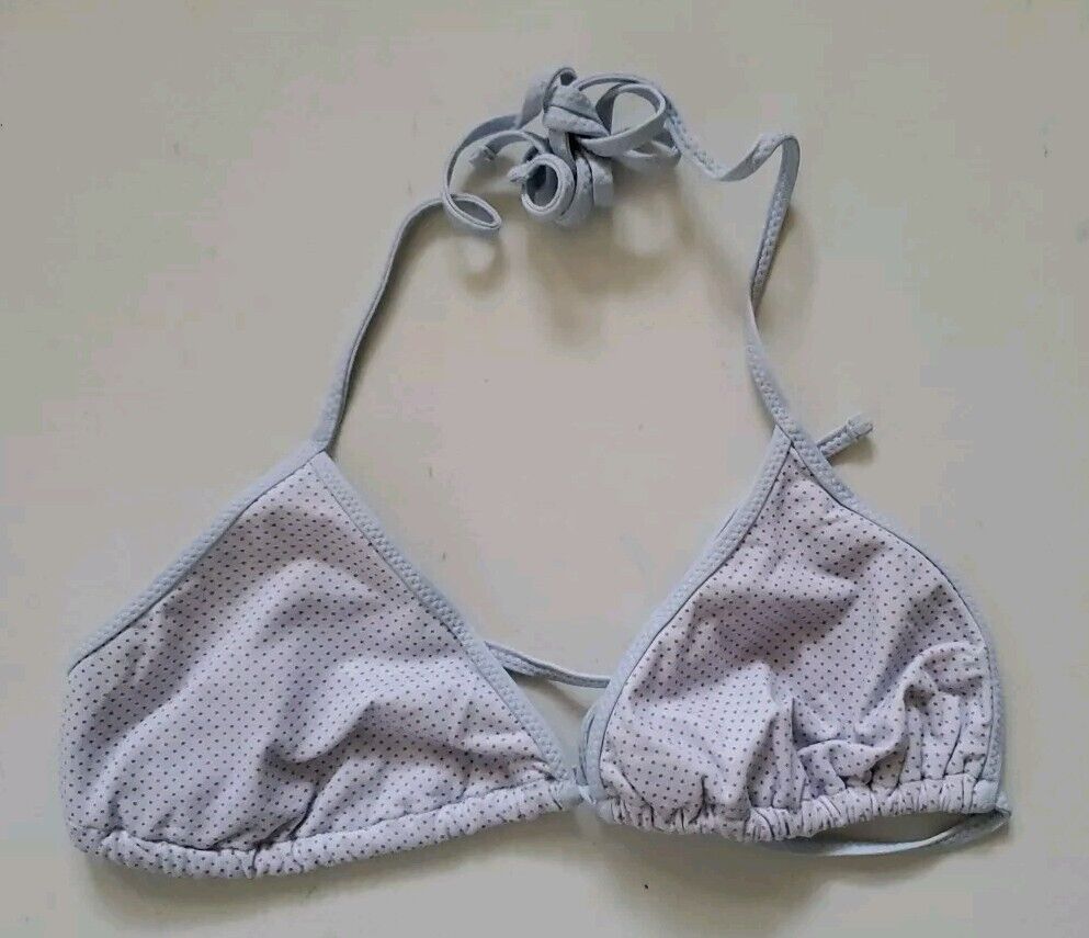 LACOSTE Bikini Swimsuit 2 Piece Halter Neck Size S Stripes Spots New With Pouch