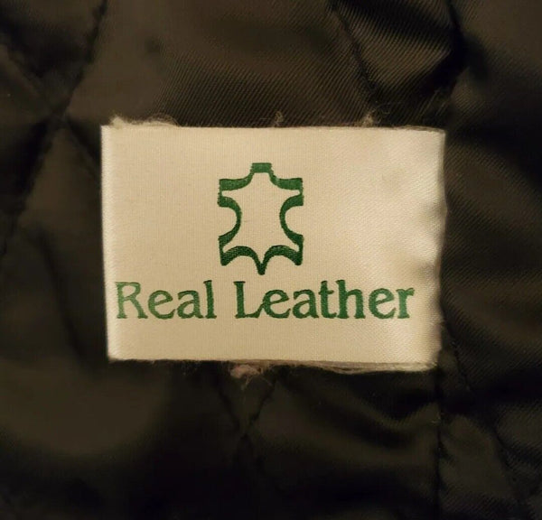 LAKELAND Leather Field Jacket Coat Mens M Black Heavyweight Quilted Lining