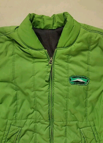 Vintage Tommy Hilfiger Jacket Y2K Mens L Padded Baseball Varsity Puffer Green
