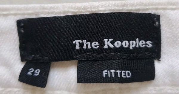 THE KOOPLES Jeans Womens W 29 L 30 Fitted White Stretch Denim Skull Detail