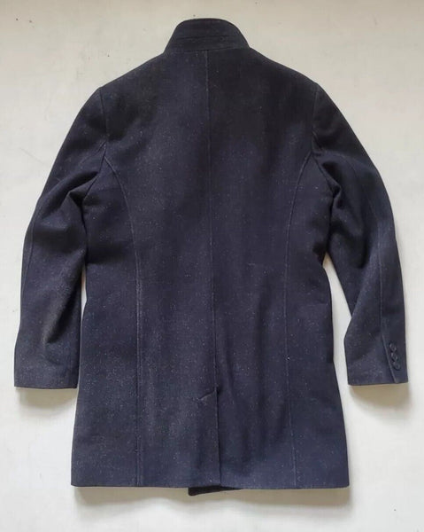 Ted Baker Trench Coat Jacket Mens M TB Size 4 Charcoal Grey Wool Blend