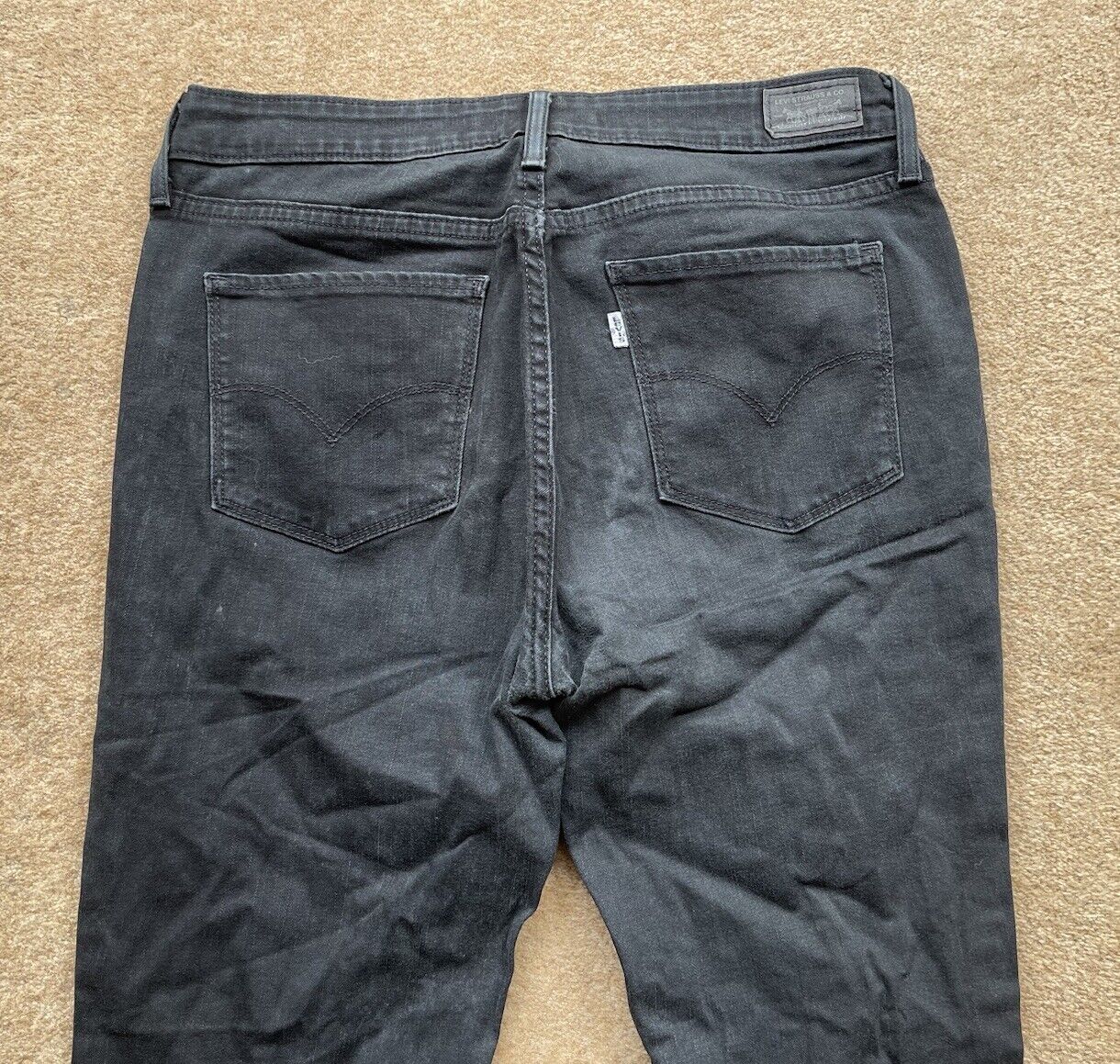 Womens Levis Jeans Skinny Legging W 30 L 32 Black Denim Red Tab C15