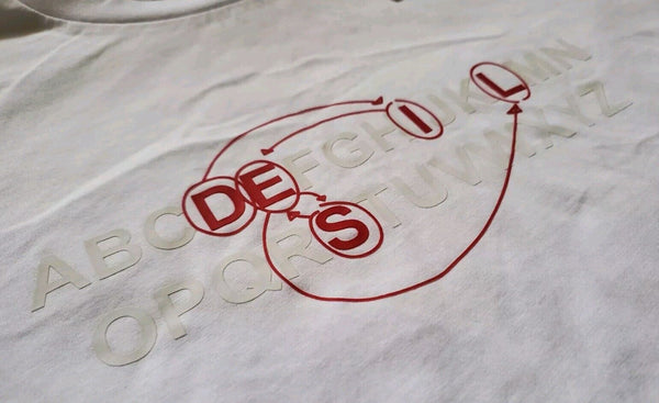 DIESEL T Shirt Tshirt Mens XS Alphabet White Cotton Regular Fit New With Tags