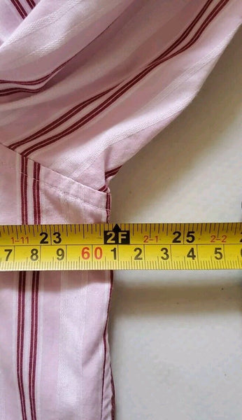 Vintage 80's CALVIN KLEIN Shirt Mens L Pink Striped Cotton Made In Hong Kong
