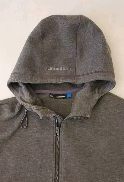 J Lindberg Hoodie Zip Top Sweatshirt Jacket Mens L Charcoal Grey Jersey
