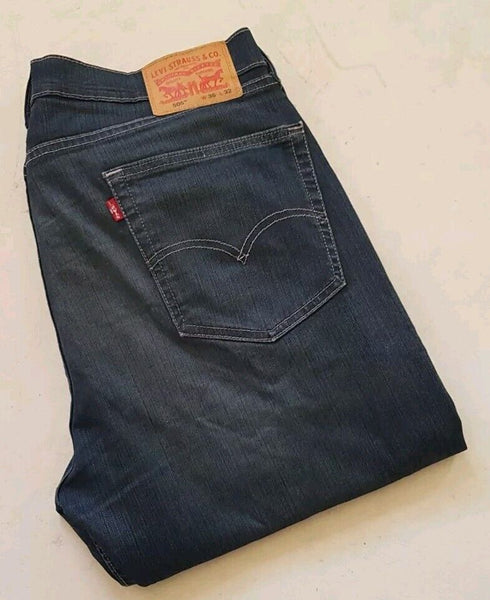 LEVIS 505 Jeans Mens W 36 L 32 Vintage Blue Stretch Denim Red Tab Regular Fit