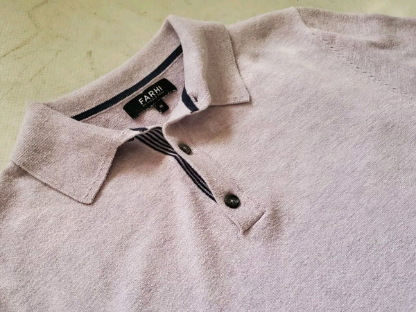 Nicole Farhi Knitted Polo Jersey Mens M Lilac