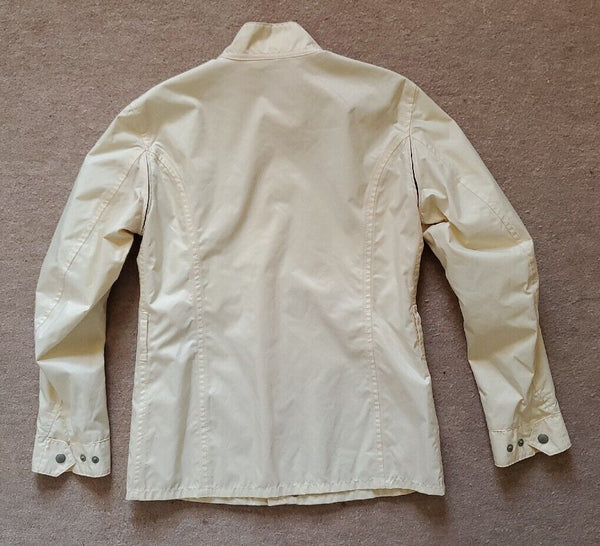 Belstaff Jacket Rallymaster 350 Pro Womens Size M 42 Ivory Nylon Motorcycle