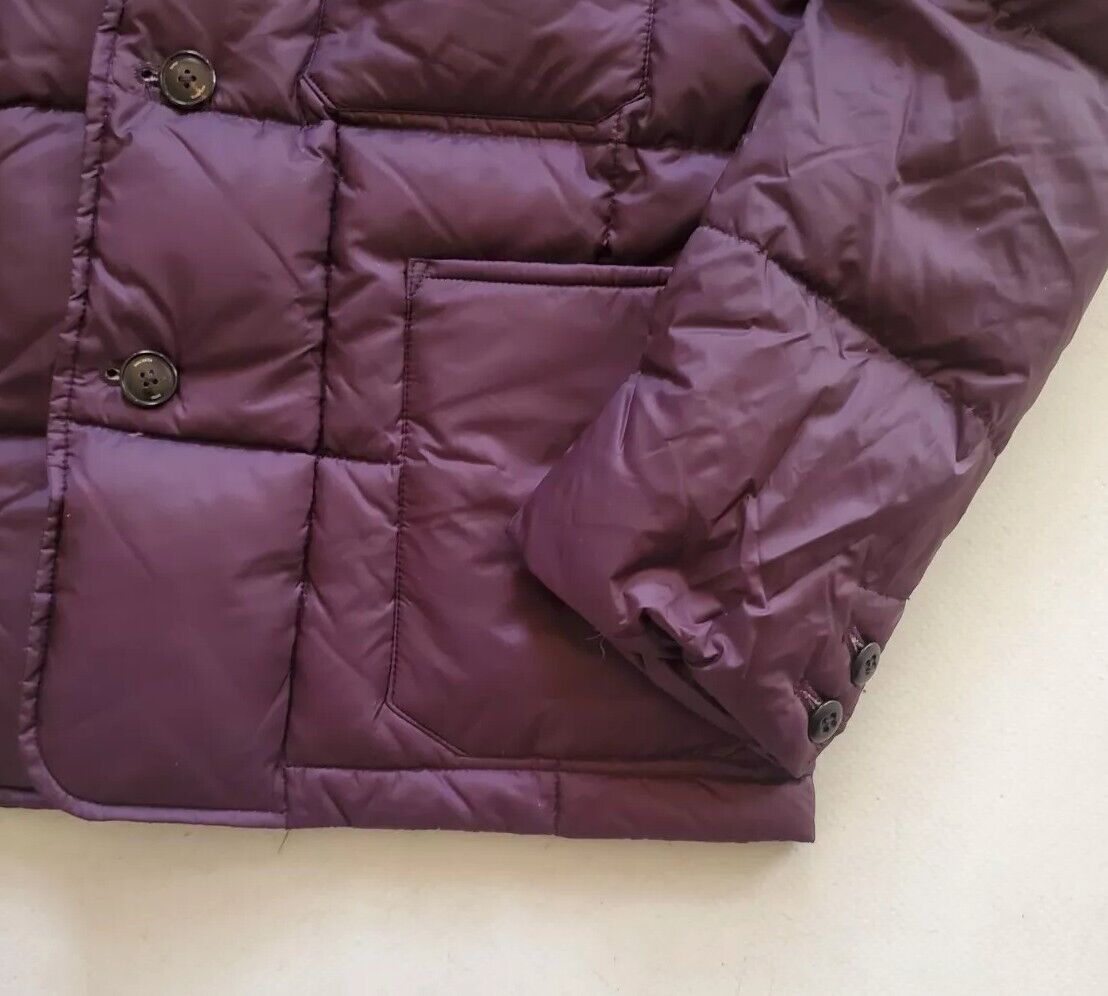 PAUL SMITH Puffer Jacket Blazer Cut Aubergine Purple Duck Down Mens M Slim Fit