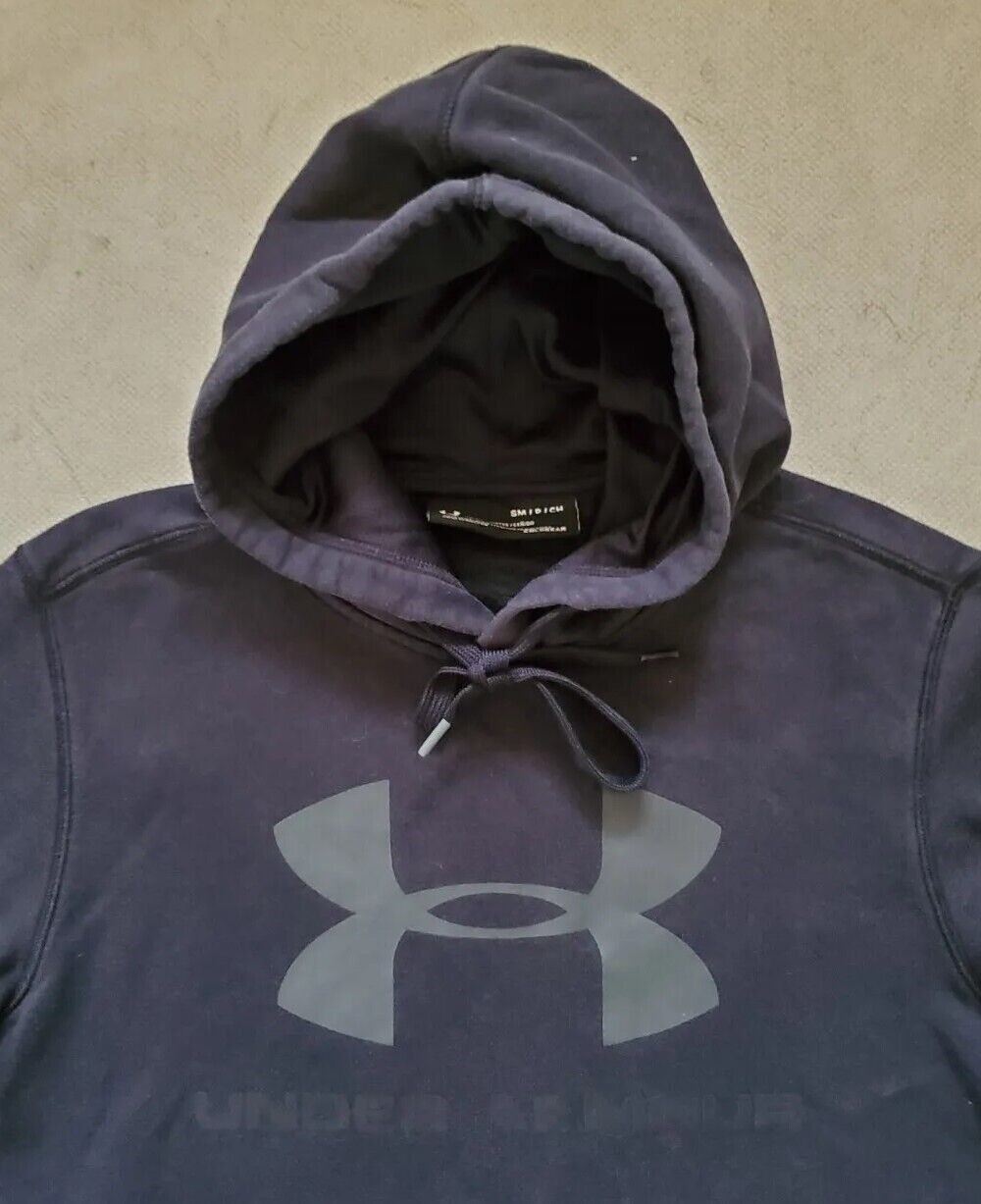 UNDER ARMOUR Hoodie Sweatshirt Mens S Black Grey