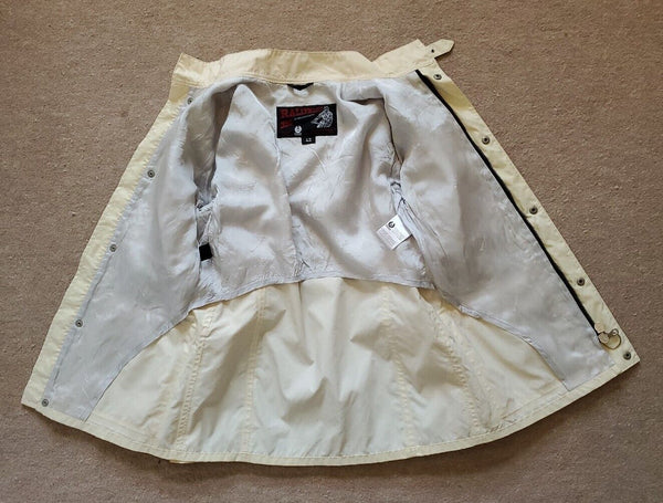 Belstaff Jacket Rallymaster 350 Pro Womens Size M 42 Ivory Nylon Motorcycle