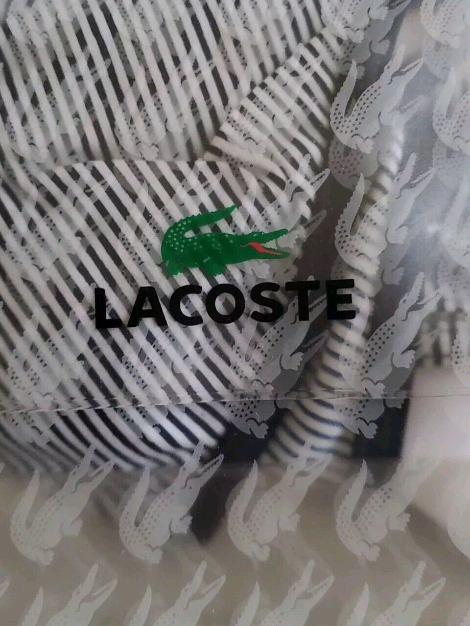 LACOSTE Bikini Swimsuit Marino 2 Piece Size XS Navy Blue Stripe New With Pouch