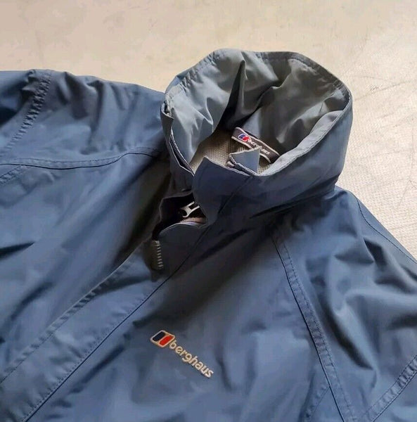 Berghaus Jacket Coat Womens 14 Aquafoil Blue Foldaway Hood Mesh Lined Waterproof