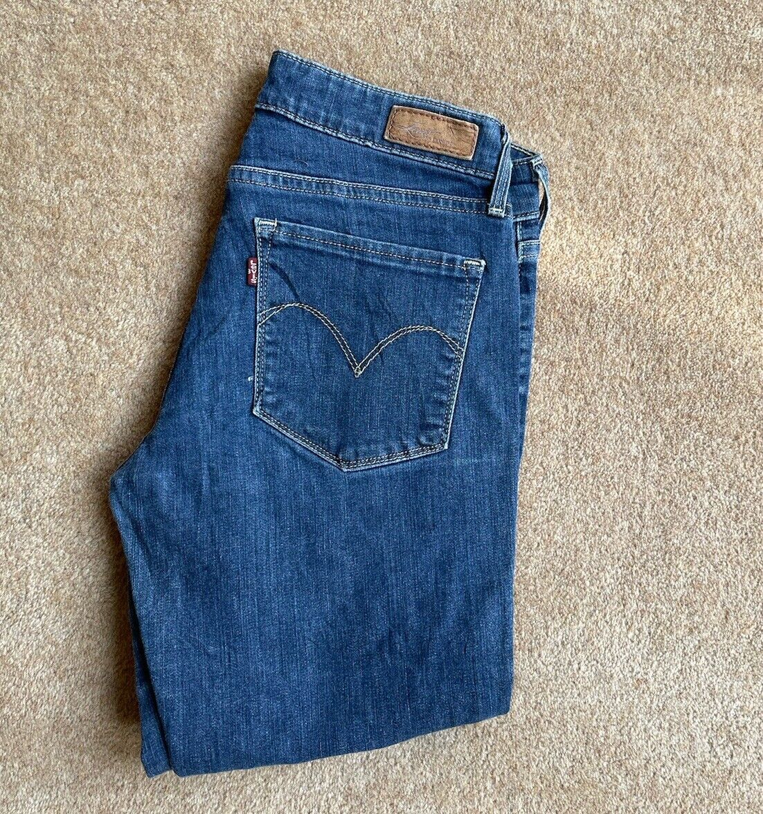 Womens Levis Jeans Demi Curve Skinny W 28 L 27 Blue Denim Red Tab C9
