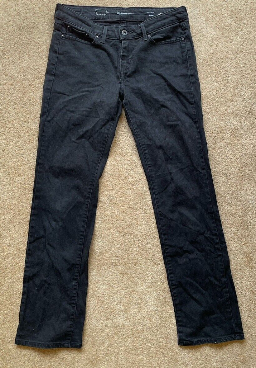 Womens Levis Jeans Slight Curve W 28 L 30 Black Denim Red Tab C17