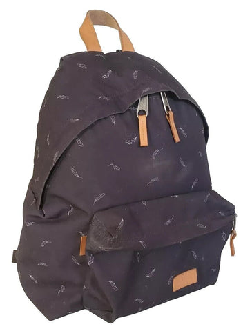 EASTPAK Backpack Rucksack Small Size Blue Feather Print - Only Used Once