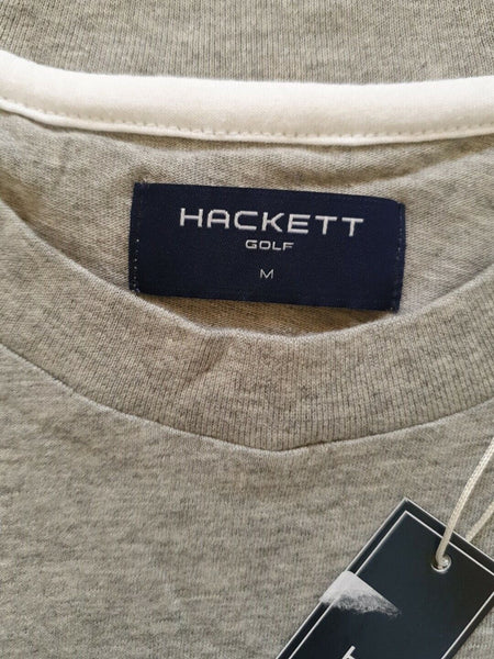 HACKETT Golf T Shirt Tshirt Mens Size M Metal Heather Grey Cotton New With Tags