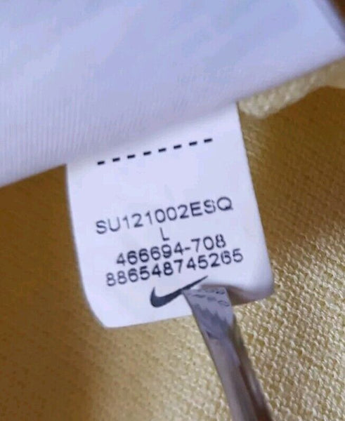 NIKE Sportswear Polo Shirt Mens L Yellow Cotton Burgundy Trim New With Tags