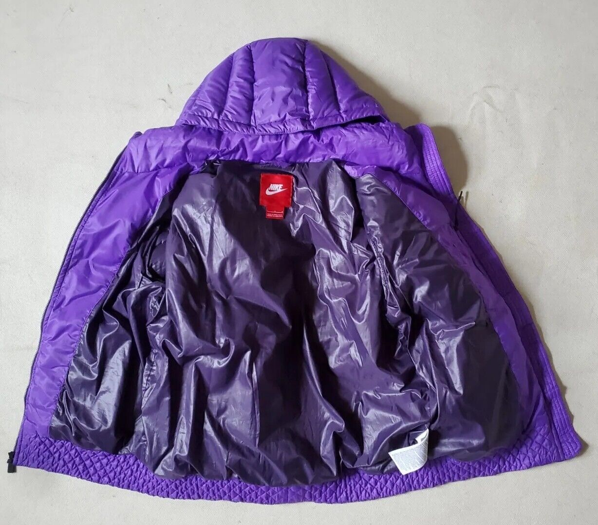 Nike Puffer Jacket Coat Womens M Duck Down Quilted Hooded Deadstock