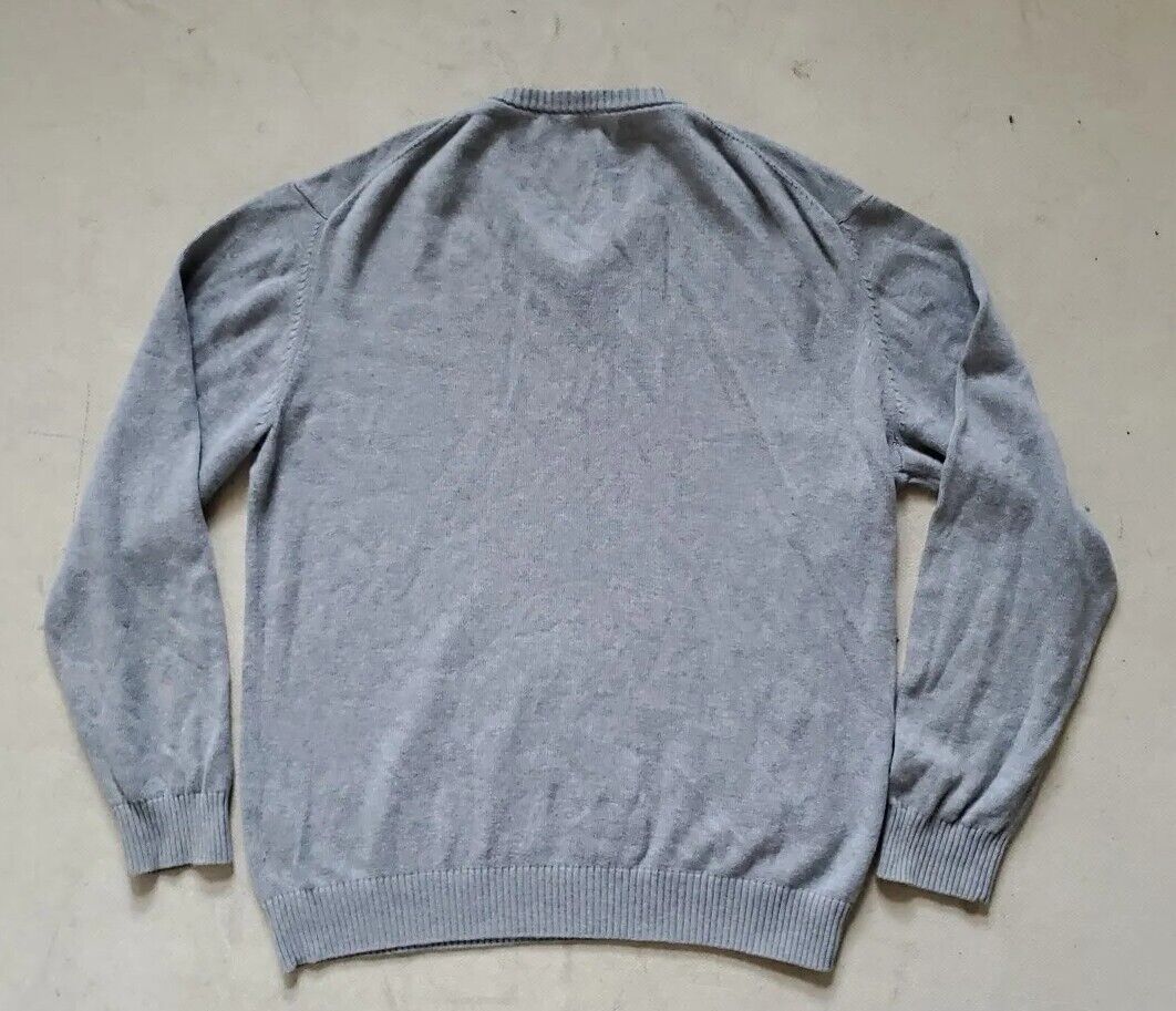 CREW CLOTHING Co Jumper Sweater Mens L Reg Fit Pale Grey Cashmere Blend V Neck