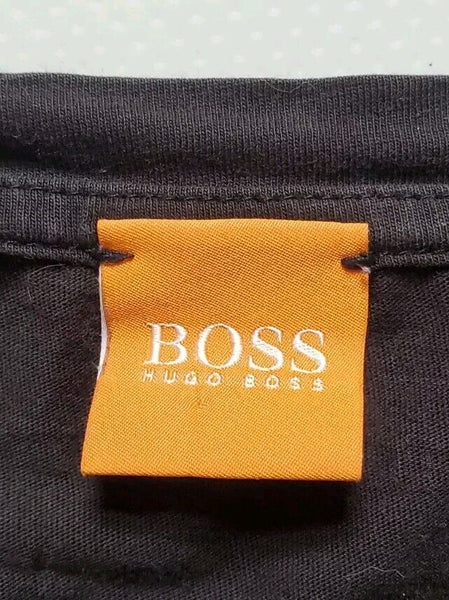 Vintage HUGO BOSS Y2K Tshirt T Shirt Mens L Black Boss Orange Label