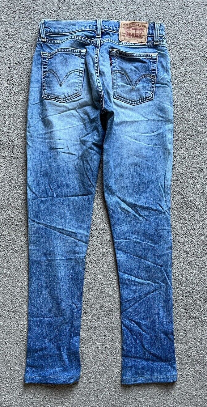 LEVIS 524 Jeans Mens W 28 L 30  Vintage Blue Denim Red Tab Regular Fit A123
