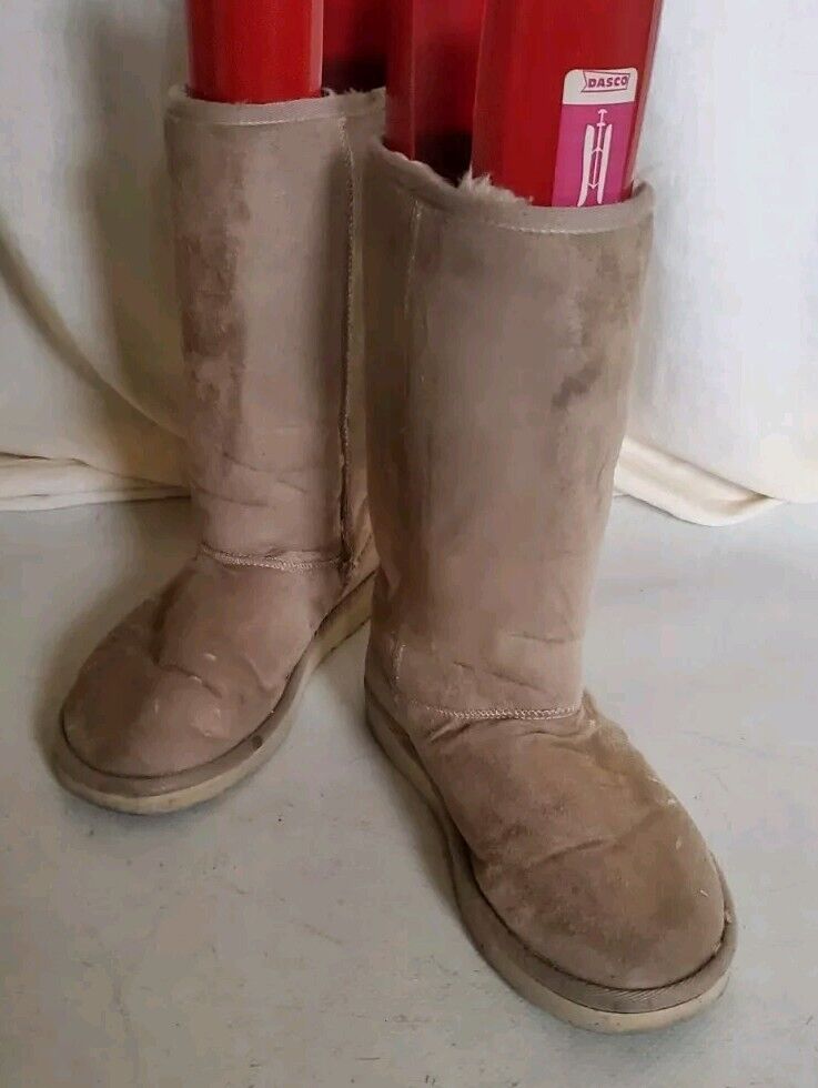 UGG Boots Classic Mid Calf Womens Uk 4.5 Eu 37 Wheat Suede Shearling Lining
