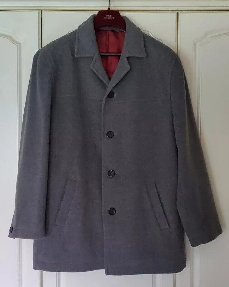Remus Uomo Field Jacket Coat Mens UK 42 Steel Grey Cashmere Wool