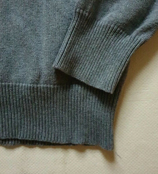 GANT Jumper Sweater Mens S Reg Fit Charcoal Grey Cotton V Neck