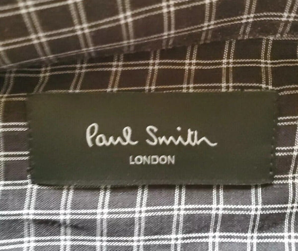 PAUL SMITH Shirt Mens M Regular Fit Black White Fine Check Ants Cuffs