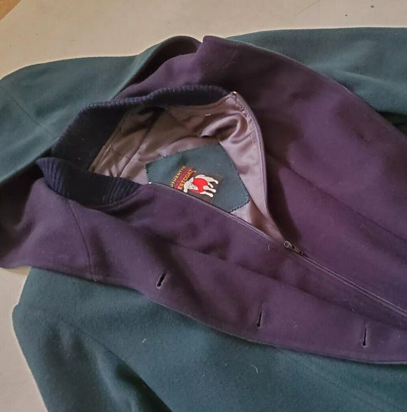 MACKINTOSH Vestcoat Coat Jacket Womens Uk 14 Green Pure Wool Made In USA