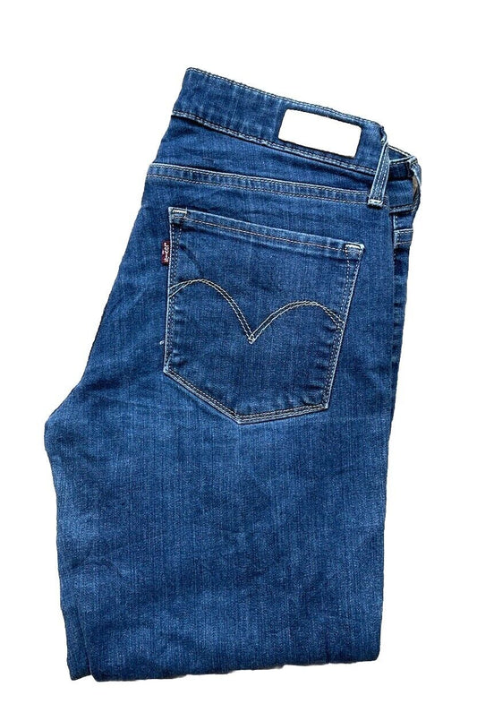 Womens Levis Jeans Demi Curve Skinny W 28 L 27 Blue Denim Red Tab C9