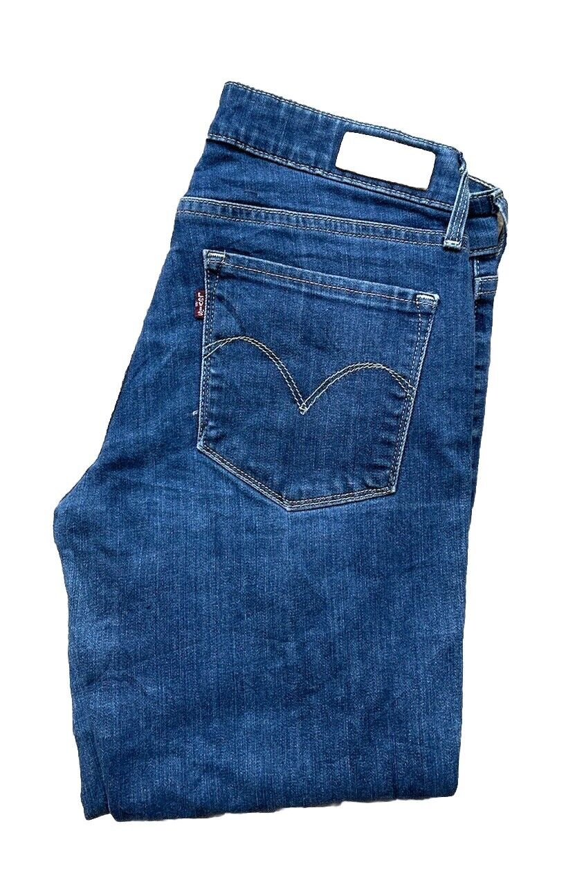 Womens Levis Jeans Demi Curve Skinny W 28 L 27 Blue Denim Red Tab C9