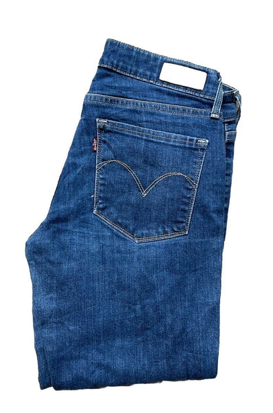 Womens Levis Jeans Demi Curve Skinny W 28 L 27 Blue Denim Red Tab C9